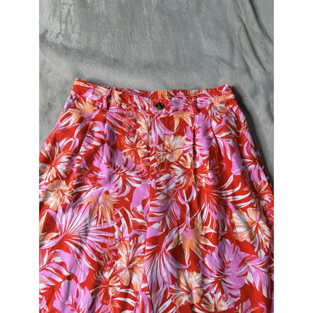 Marc New York Andrew Marc Tropical Floral Pull On Wide Leg Pants M - Picture 7 of 15